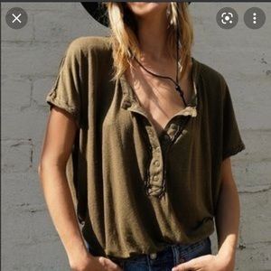 Free People Slouchy Henley Tee